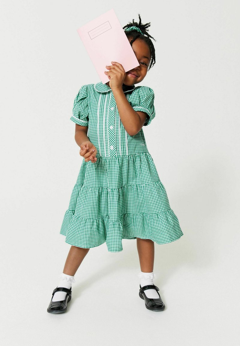 Clarks - GINGHAM SCHOOL AND SCRUNCHIE SET - Blusenkleid - green, Vergrößern