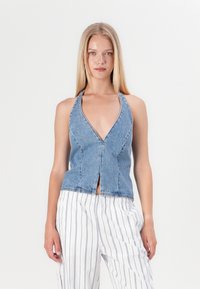 Abercrombie & Fitch - BARE CLEAN FRONT VEST - Blouse - light-blue denim Thumbnail Image 1