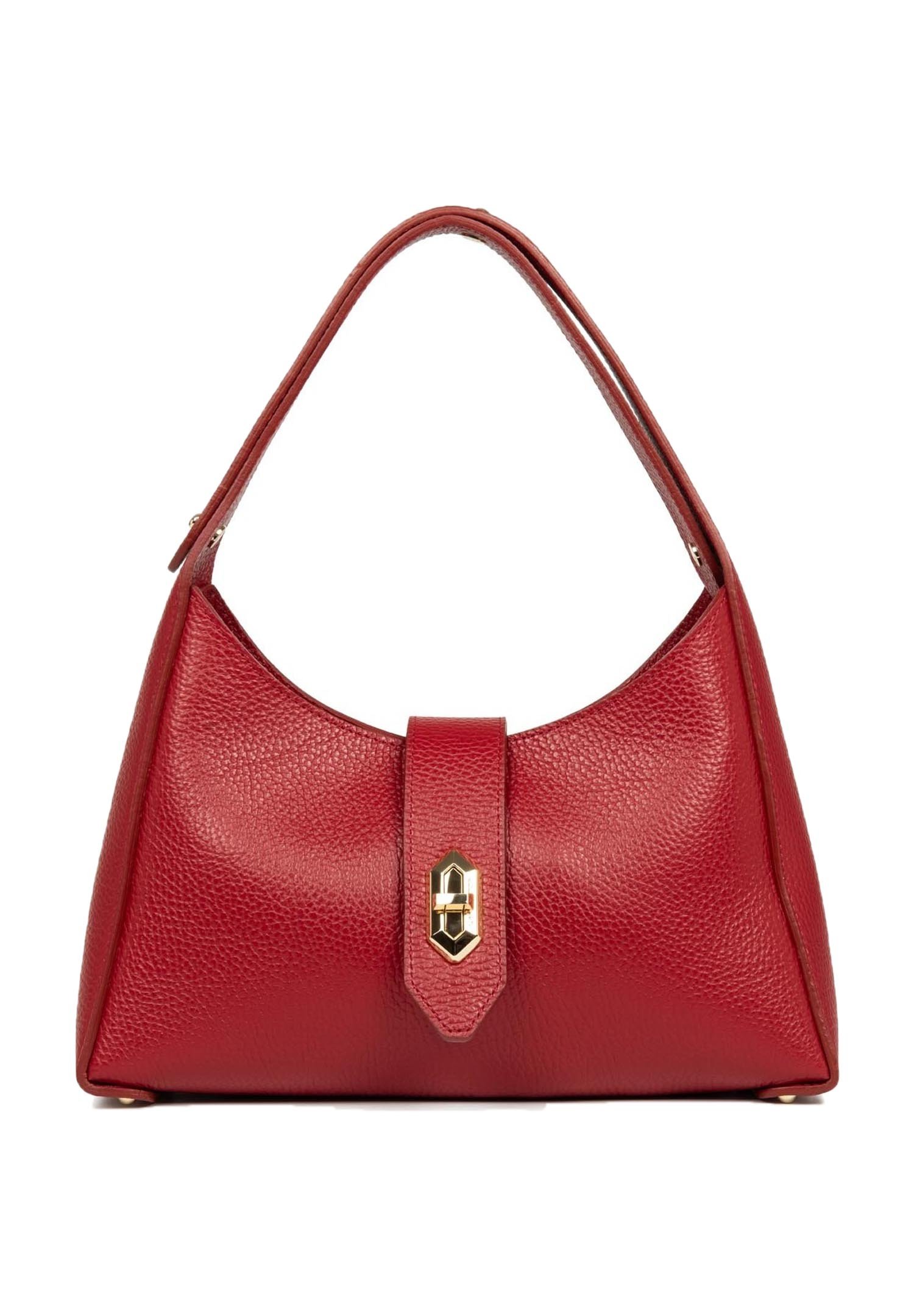 Sac Lancaster Rouge Carmin En Cuir - Bandoulière, Neuf Avec étiquettes