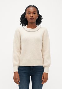 ONLY Petite ONLGAIDA LIFE O NECK - Strikkegenser - pumice stone melange