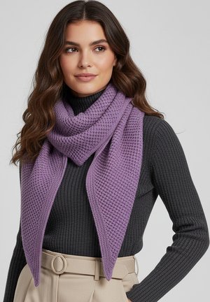 Faera, ELEGANTER DREIECKS-SCHAL UNIFARBEN WEICH UND WARM - Scarf - lila