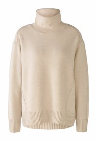 Oui Light Beige Melange High Neck Knitted Jumper 77710 7065