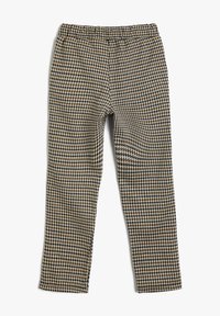 Uldblandede bukser med et houndstooth mønster i sort, creme og brun. Elastisk talje for komfort. Lige ben-design.