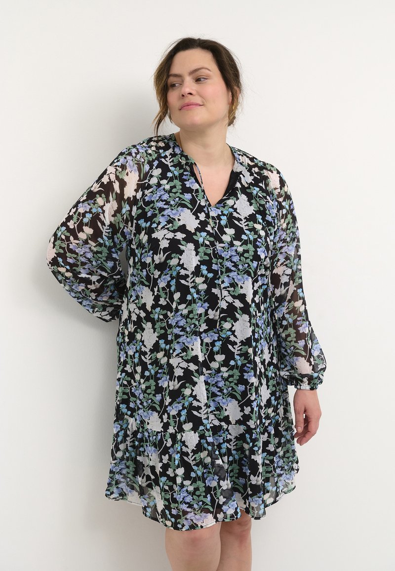 Kaffe Curve Neela Dress in Navy