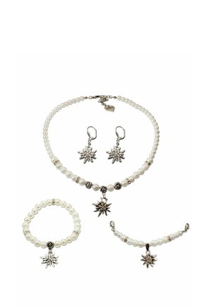 TRACHTENSCHMUCK 4er SET STRASSEDELWEISS CHARIVARI DIRNDL - Earrings - creme weiß