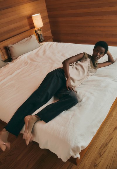 Agolde LUNA PIECED - Jean droit - washed black