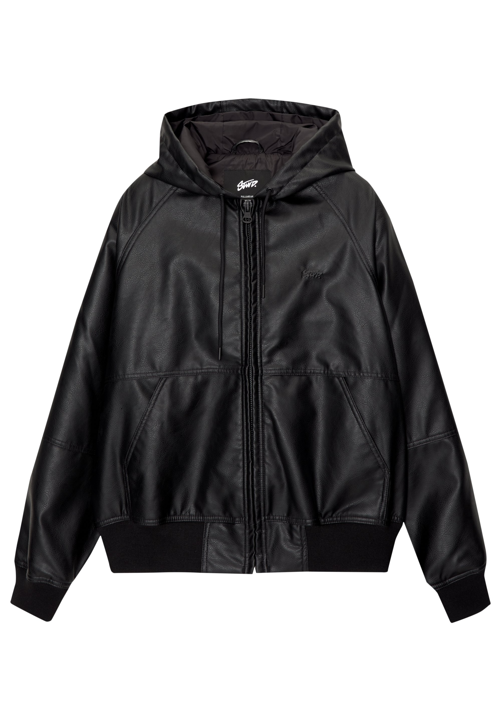 PULL&BEAR Faux leather jacket - black - (Pre-owned) - Zalando