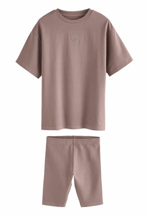 REGULAR FIT SET - Leggings - brown