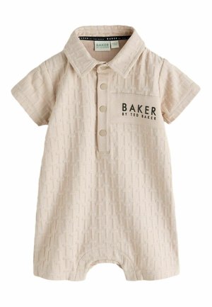 REGULAR FIT - TEXTURED ROMPER AND HAT SET  . - Body - stone