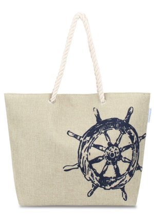 Normani BEACH BAG - Shopping Bag - beige, dark blue, anthracite