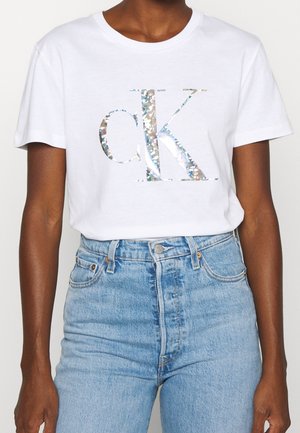 T-shirt med print - white