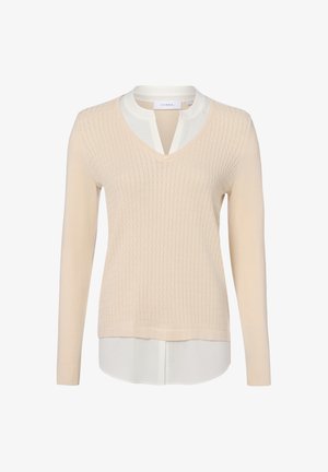 comma, COMMA STRICK-BLUSENSHIRT - Trui - beige