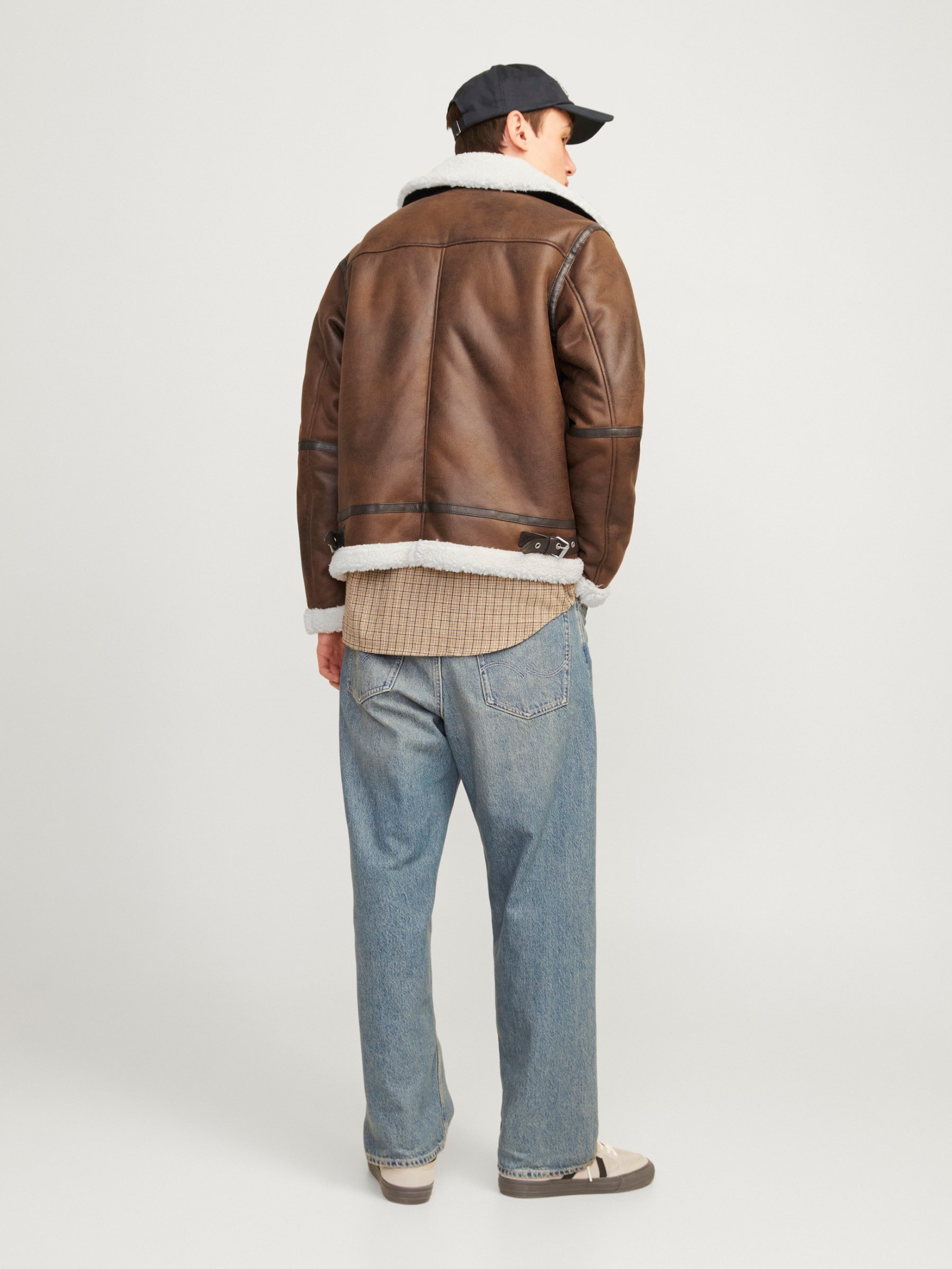 Jack & Jones JORCOLE AVIATOR JACKET - Kunstlederjacke - chocolate