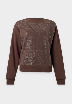 Guess, ALLOVER CRYSTALS - Суитшърт - dark coffee