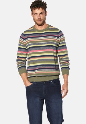 HALIN - Strickpullover - grün gestreift