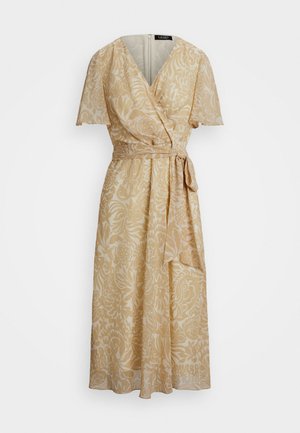 Lauren Ralph Lauren FILSEE SHORT SLEEVE DAY DRESS - Dienas kleita - cream/tan