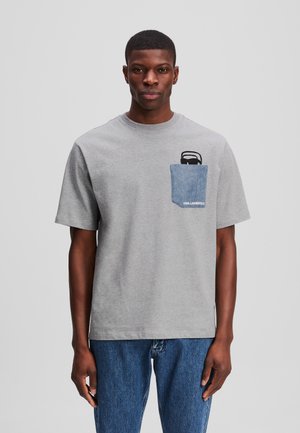 IKON POCKET - T-shirt imprimé - light grey mel