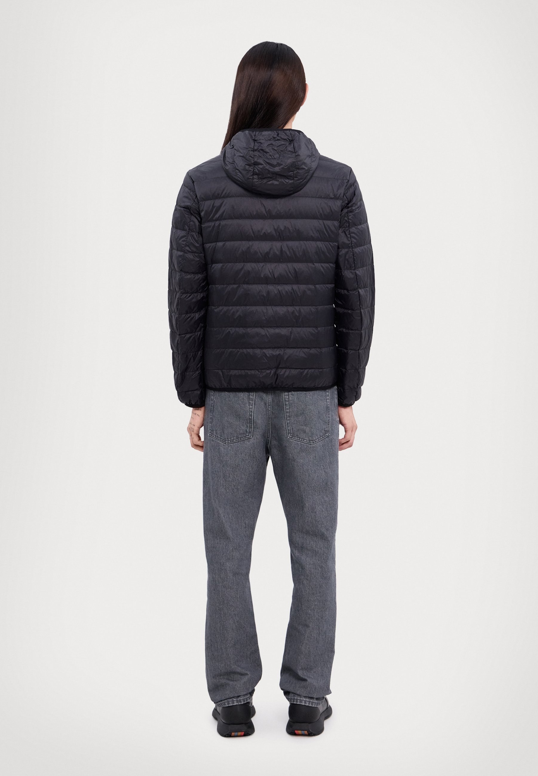 EMPORIO ARMANI ダークグレー ピーコート EA7 Emporio Armani TRAIN CORE - Jachetă cu puf - black/negru
