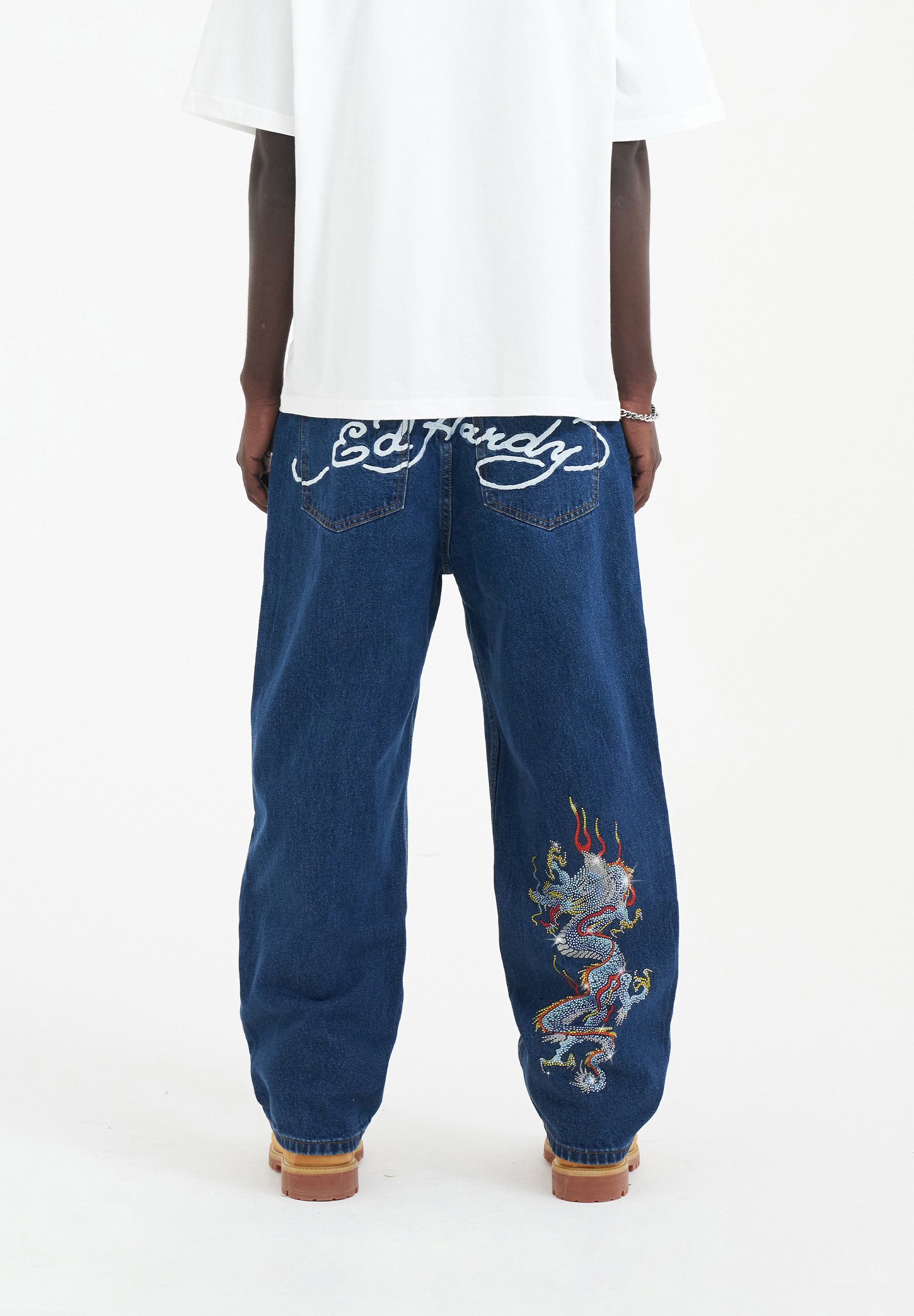Ed Hardy BATTLE-DRAGON - Relaxed fit jeans - indigo/blue denim