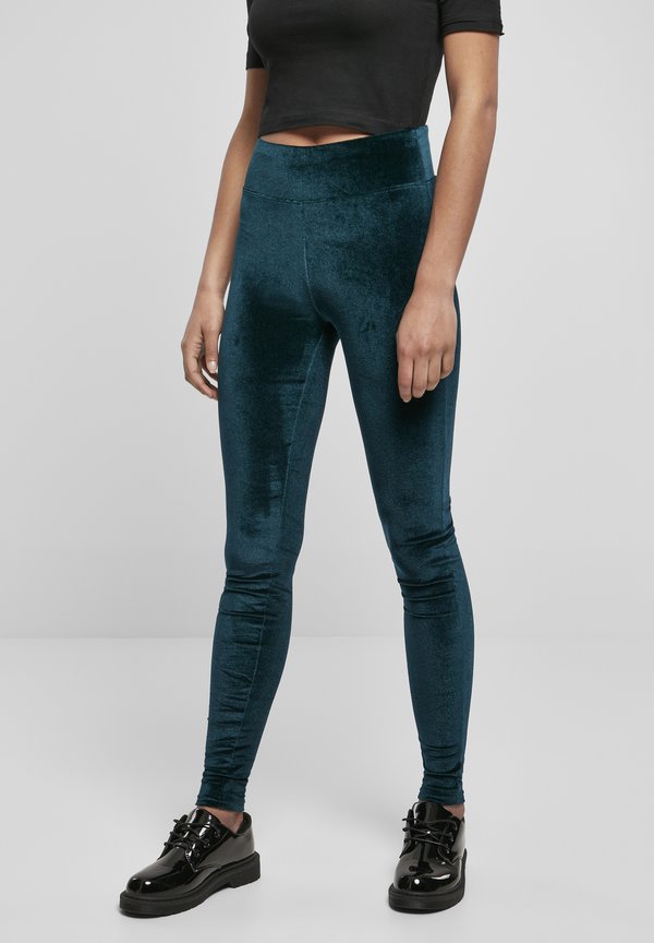 LADIES HIGH WAIST VELVET LEGGINGS - Leggings - Hosen - teal