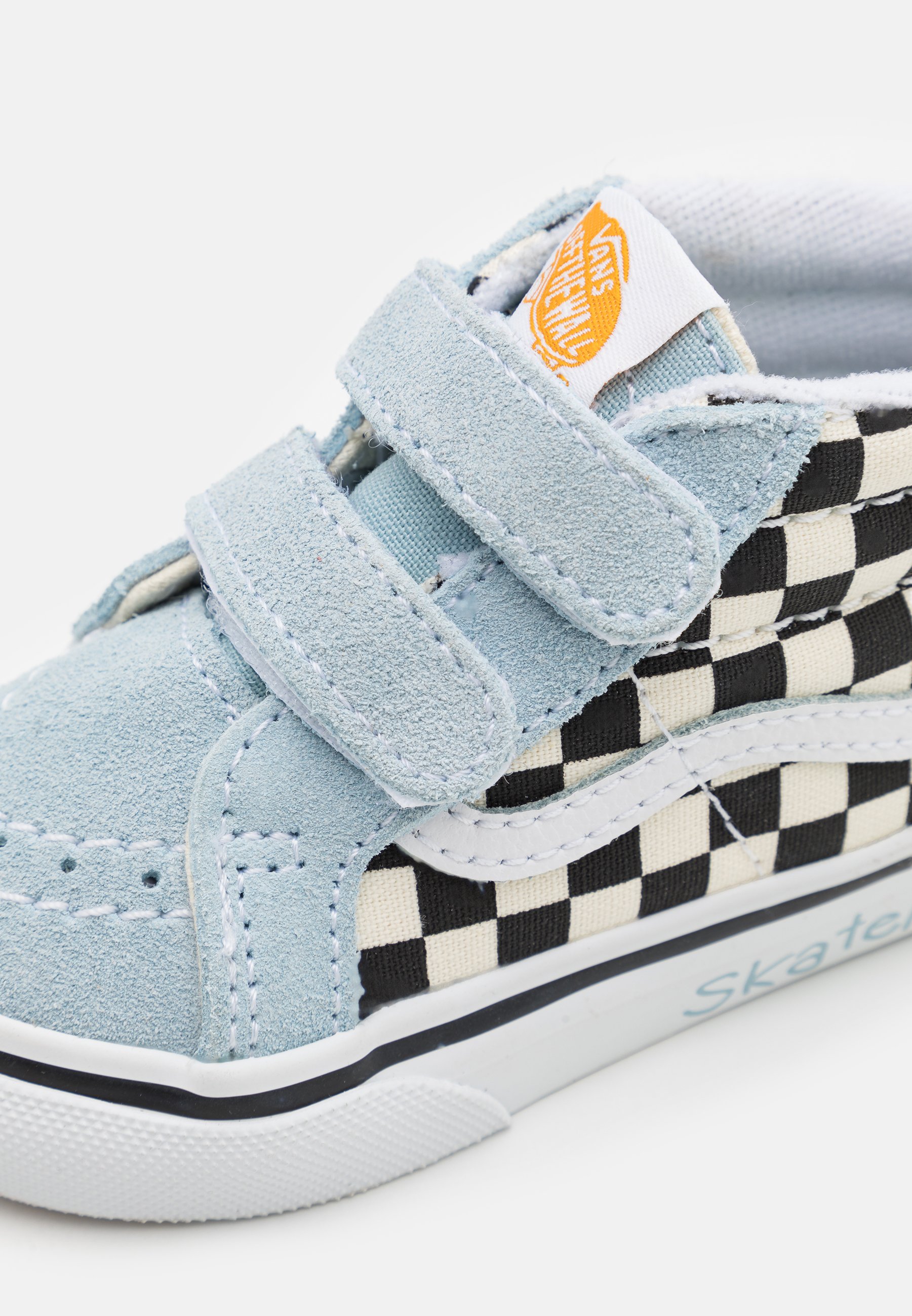 checkered mid top vans