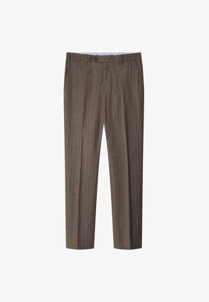 Façonnable STRIPED - Stoffhose - mud brown