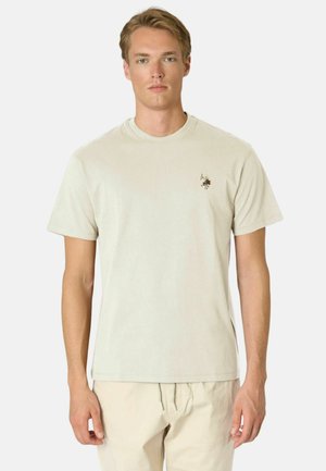 U.S. Polo Assn., T-SHIRT GIROCOLLO DA UOMO A MANICHE CORTE CON LOGO COLORATO - T-shirt basic - beige-128