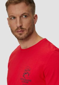 s.Oliver MIT FRONTPRINT - Triko s potiskem - himbeere