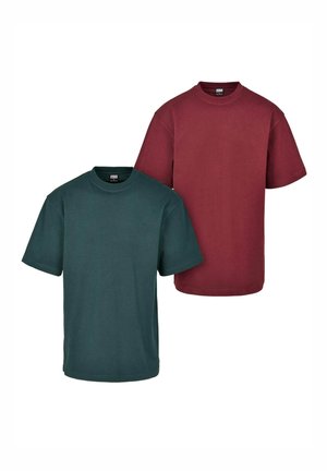 TEE 2-PACK - Basic póló - redwine bottlegreen