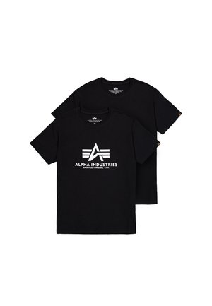 2 PACK - T-shirt estampada - black/black