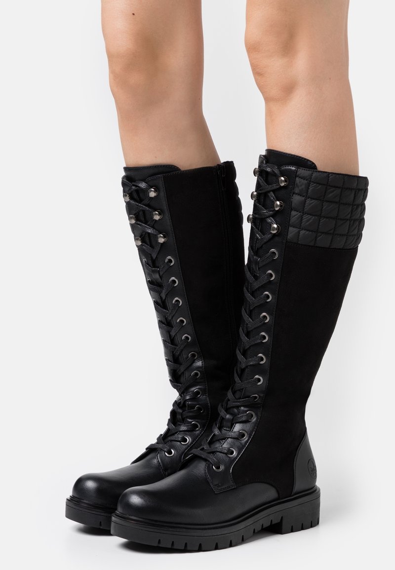Rieker Botas con plataforma - black