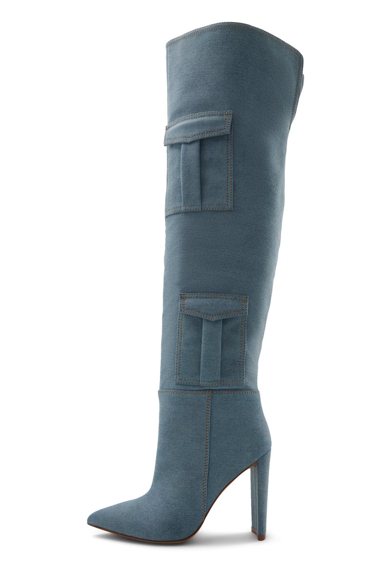 ALDO Overknee laarzen lichtblauw ALDO Overknee laarzen lichtblauw