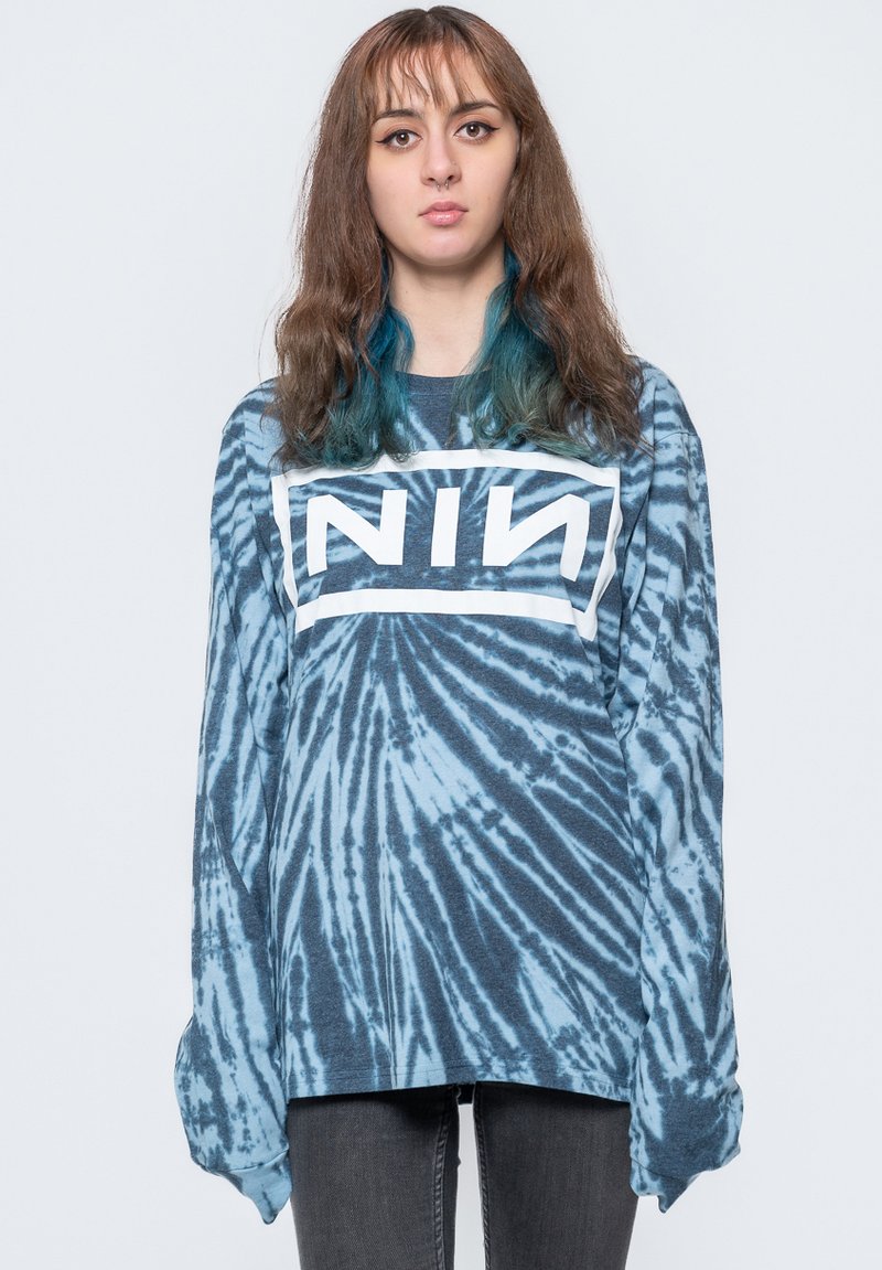 Paradiso Clothing NINE INCH NAILS DIP DYE - Long sleeved top - blue
