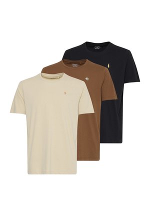 BHTEE 3 PACK - T-Shirt basic - oystergraytoffeeblack