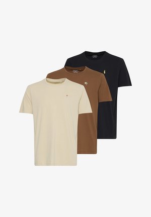 Blend BHTEE 3 PACK - T-shirt basique - oystergraytoffeeblack