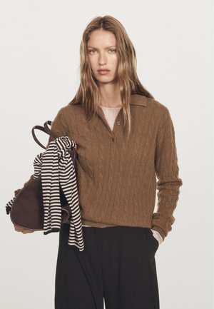 CASHMERE POLO COLLAR - Pullover - brown