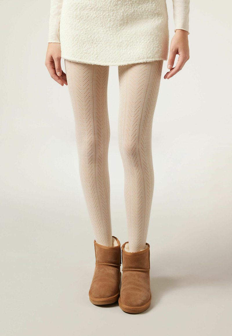 Calzedonia CHEVRON Tights white Zalando