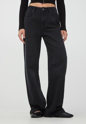 SCURI WIDE LEG - Jeans a zampa - nero denim