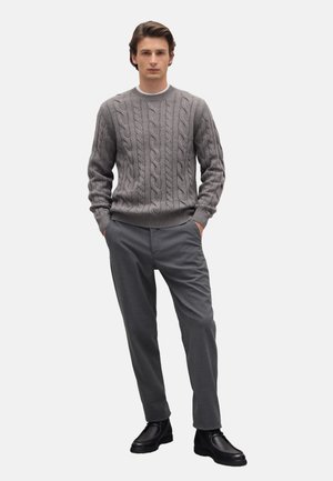 CREW NECK REGULAR FIT WITH CABLE - Maglione - grey marl