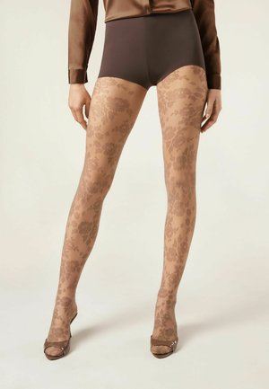 SHEER 40 DENIER FLOWERS - Strumpfhose - brown