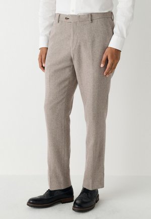 Next, REGULAR FIT-TRIMMED TEXTURED - Pantalon de costume - neutral