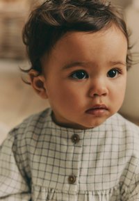 Next WIDE LEG SET - REGULAR FIT - Tygbyxor - white grid print