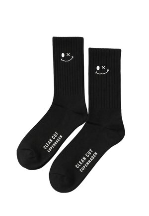 Clean Cut Copenhagen LOGO 2-PACK SOCKS - Sokker - black black