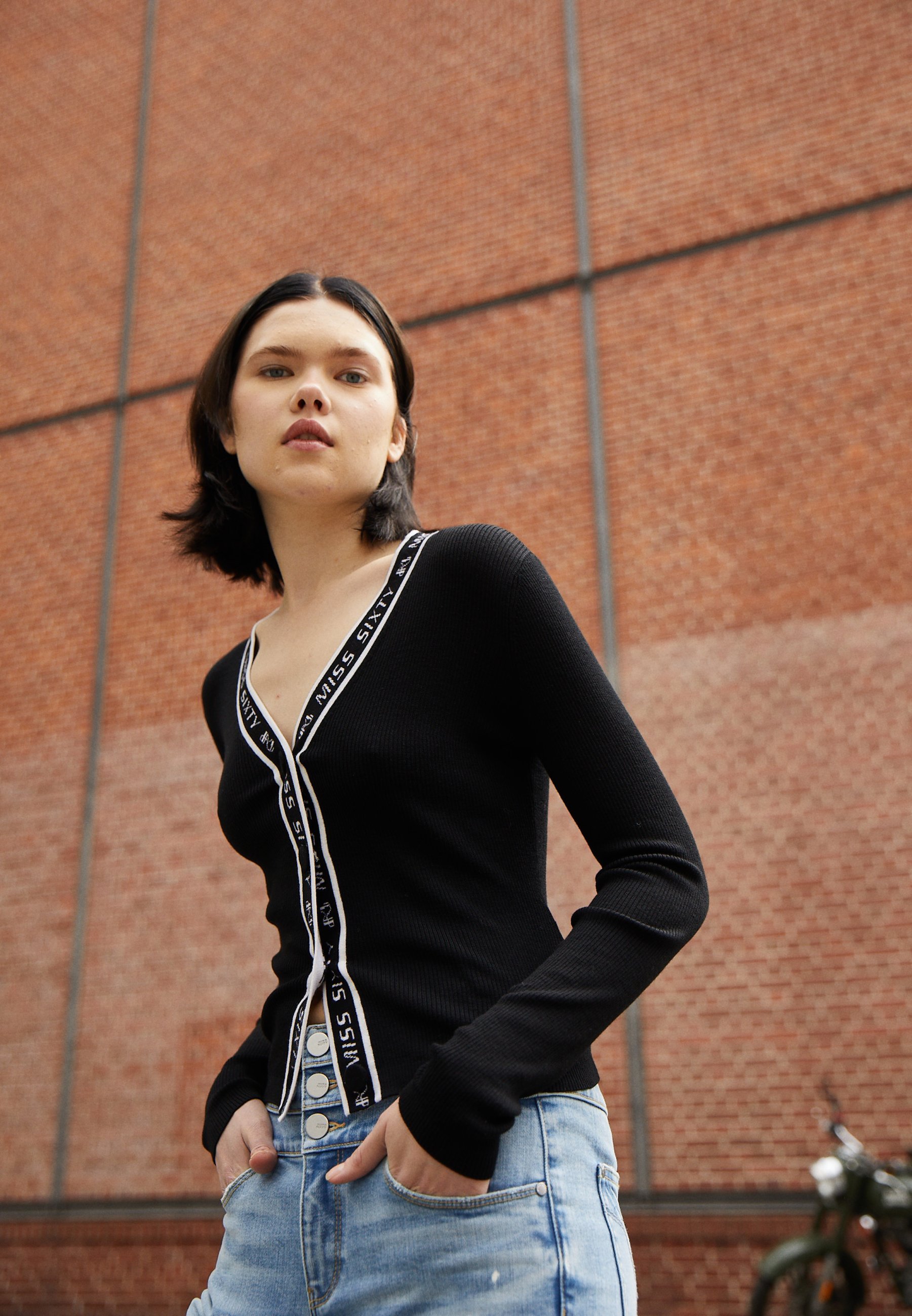Miss Sixty LOGO TRIM - Cardigan - black 