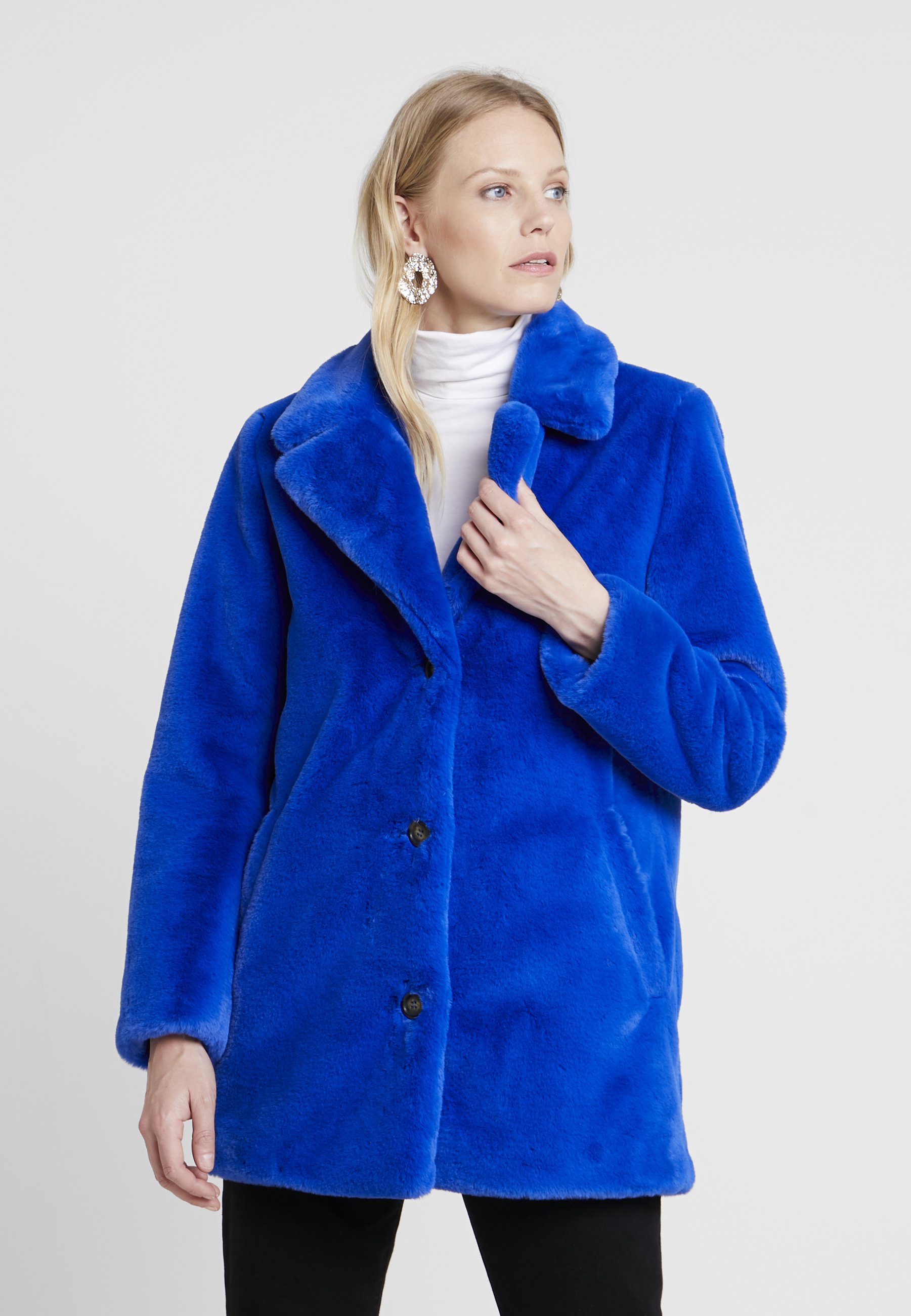 Oakwood USER Vinterkåpe frakk indigo Zalando.no Ciso CHECKED COAT Kåpe frakk off whitegreenyellow