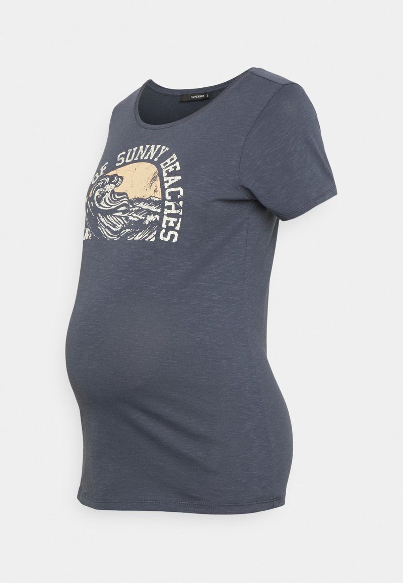 Supermom T-shirt print zwart denim/blackdenim
