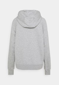 Grå sweatshirt med huva, med långa ärmar och en avslappnad passform. Tillverkad av mjukt tyg, med sömdetaljer längs sömmarna.
