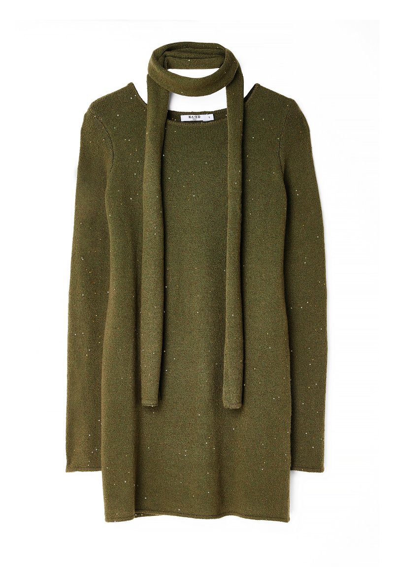 NA-KD Gebreide jurk kaki