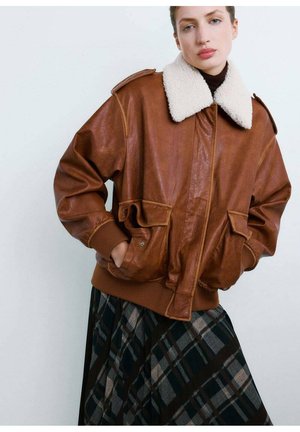 Chaqueta de cuero sintético - braun