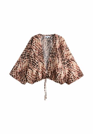 TIE FRONT LIGHTWEIGHT - Beach accessory - brown animal print